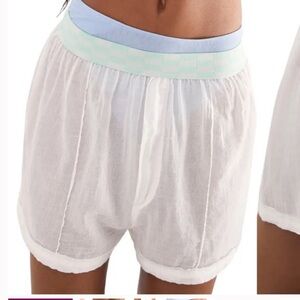 Intimately Free People Two Pair of Sleep Talker Boxers size large, white & Pink